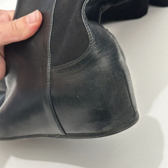 Stuart Weitzman Womens 7.5 M Black 50/50 Hidden Wedge Knee High Leather Boots - Picture 9 of 16